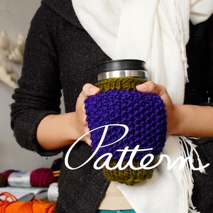 PATTERN Mug Cozy Digital Download PDF Knitting Pattern Hand Warmer Tea or Coffee Mug Cozy Mug Cozie image 1