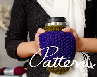PATTERN - Mug Cozy - Digital Download - PDF - Knitting Pattern - Hand Warmer Tea or Coffee Mug Cozy - Mug Cozie