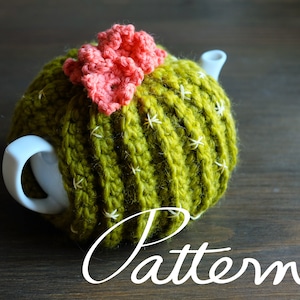 PATTERN - Crochet Pattern Digital Download - Cactus Tea Cozy - Green - Desert Flower - Cosy
