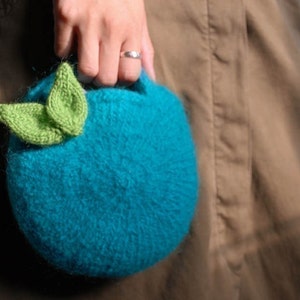 PATTERN Felt Bag Digital Download Felted Berry Bag and Knit Leaf Small and Large Circular Clutch Knitting pattern for Kids image 5