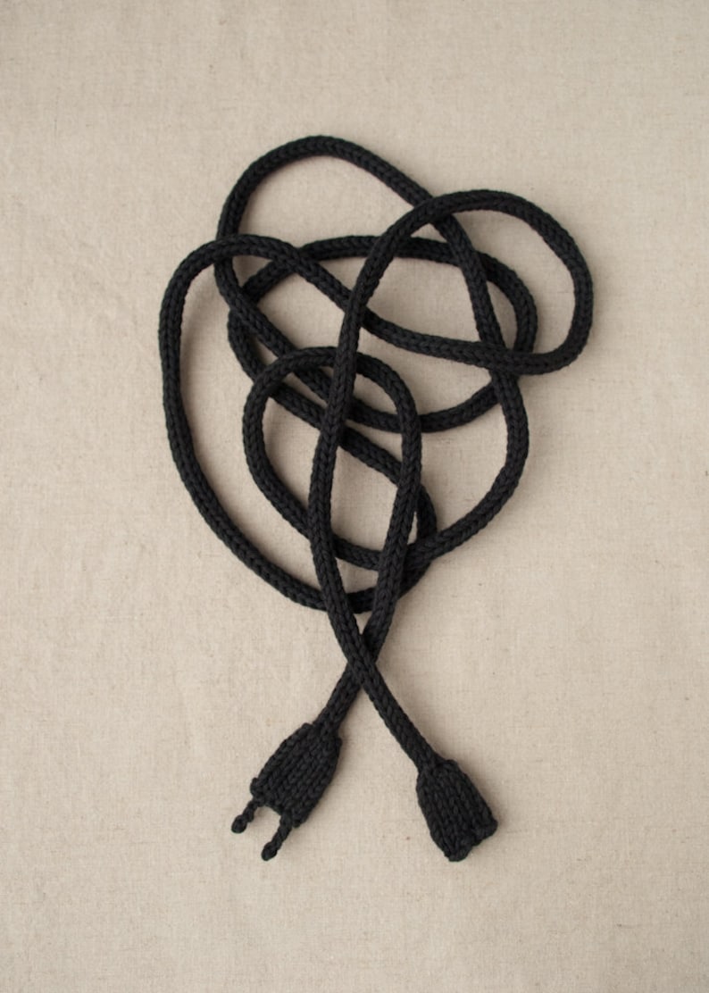 PATTERN Knitted Power Cord Digital Download Necklace Art Toy Geek Scarf Knitting image 3