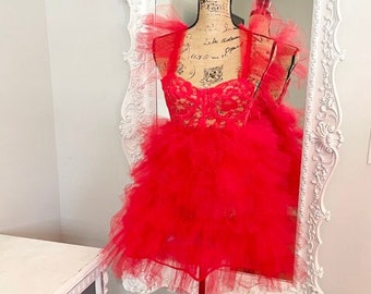 New York Couture *One of a Kind* RED Valentine's Day Tulle Tutu PaRTY Dress