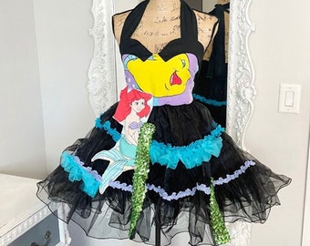 New York Couture *One of a Kind* Disney Ariel the LiTTLE MERMAiD Halter TUTU Party Dress