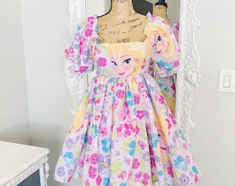 New York Couture *One of a Kind* ELSA Floral Print Puff Sleeve Dress