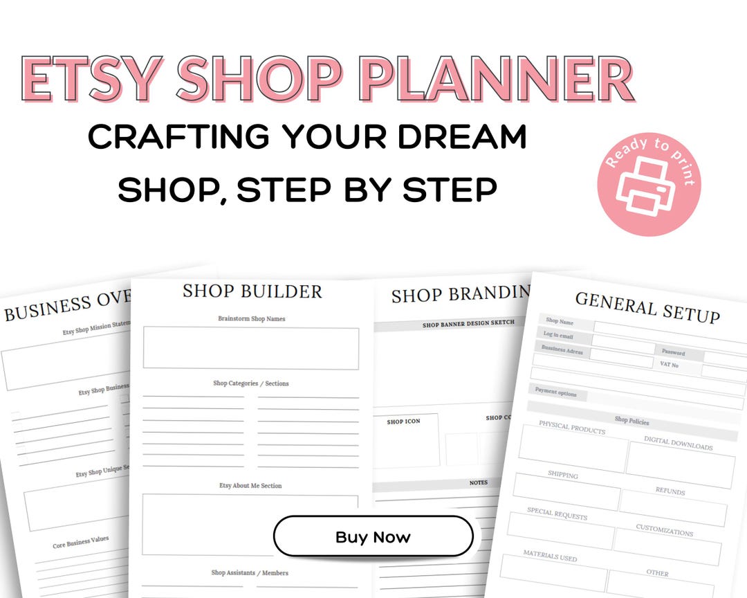 Etsy Shop Planner Printable Digital Organizer Etsy Seller Journal ...
