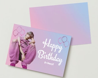 V Biglietto d'auguri BTS, auguri digitali ispirati all'ESERCITO, fan art di Taehyung, e-card personalizzabile per gli appassionati di K-Pop