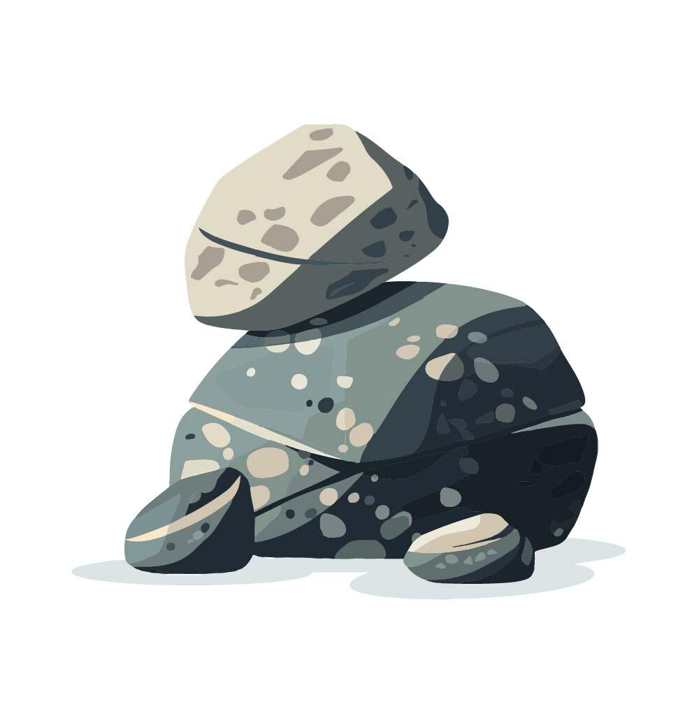 6 Rocks Set, Various Styles of Rocks, Clipart, Instant Download ...