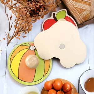 Casse-tête Montessori 3D en bois pour enfants et bébés Casse-tête cognitif de fruits pour l'éducation de la petite enfance Jouets Cadeaux parfaits pour les tout-petits Livraison gratuite image 4