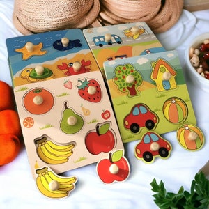 Casse-tête Montessori 3D en bois pour enfants et bébés Casse-tête cognitif de fruits pour l'éducation de la petite enfance Jouets Cadeaux parfaits pour les tout-petits Livraison gratuite image 3