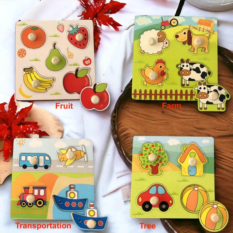 Casse-tête Montessori 3D en bois pour enfants et bébés Casse-tête cognitif de fruits pour l'éducation de la petite enfance Jouets Cadeaux parfaits pour les tout-petits Livraison gratuite image 6