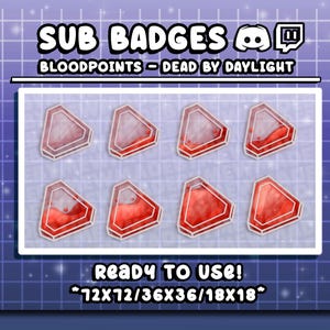 DBD Liquid Bloodpoints || Cute Stream Sub Badges Horror Dead By Daylight ||