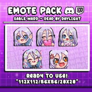 DBD Sable Ward || Cute Stream Emotes Goth Girl Dead By Daylight ||