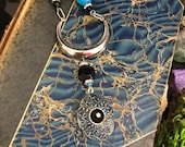 Blue Moon Crescent Locket Necklace