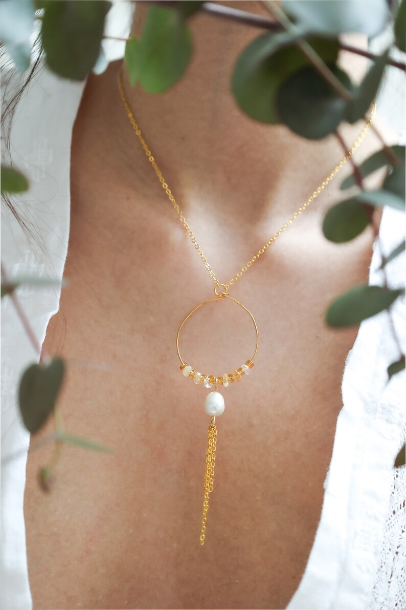 Collar de perlas, collar minimalista, collar nupcial, regalos de dama de honor, regalo para ella, joyería personalizada imagen 2
