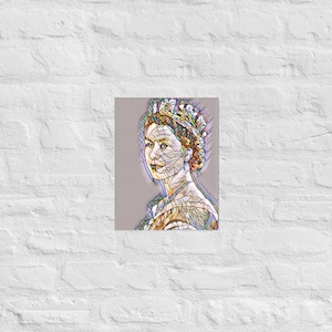 Young Queen Elizabeth II Art Poster | British Royal Family Decor | Anglophile Wall Art | Royalty Memorabilia | Elegant UK History Gift