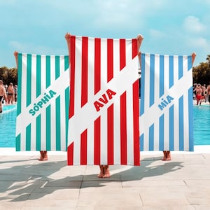 Personalized Name Beach Towel, Custom Pool Towel for Kids & Adults, Soft Bath Towel, Summer Vacation Gift, Custom Name Towel,beach towel