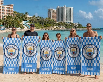 Personalized Soccer Beach Towel, Custom Team Logo, Name, Sports Gift, Fan Gift, Game Day, Soccer Fan Accessory,Hockey Team Gift