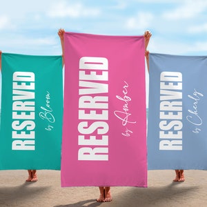 Custom Beach Towel, Bold Font Style Name Bath Towel, Personalized Beach Towel Pool Towel With Name, Birthday Gift, Vacation Gift, Newlywed