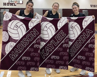 Custom Volleyball Blanket Personalized Senior Volleyball Gift for Volleyball Team Gift Volleyball Senior Gift Girls Volleyball Gift For Boys