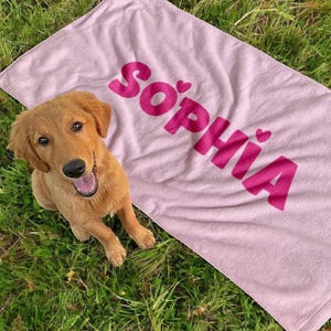Bold Font Style Personalized Beach Towel Personalized Name Bath Towel Custom Pool Towel Beach Towel With Name Outside Birthday Vacation Gift