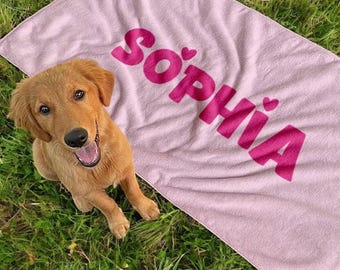 Personalized Name Beach Towel: Custom Name Towel ,Vacation Gift