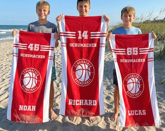 Personalized Baseball Team Beach Towels, Custom Sports Towel for Cooperstown, Soft & Stylish Pool , Hockey Team Gift