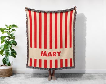 Striped Jacquard Throw Blanket: Modern Minimalist Decor
