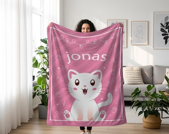 Personalized Baby Blanket: Custom Name Throw, Soft Cozy Gift