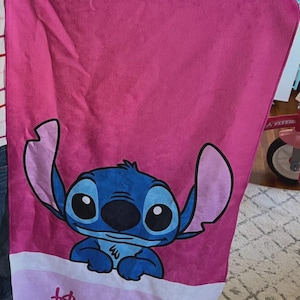Personalized Stitch Towel, Lilo and Stitch Beach Towel, Custom Name Kids Towel, Disney Stitch Gift for Kids, Summer Pool & Beach Accessory image 6