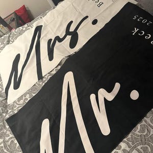 Personalized Couple Beach Towel, Custom Name Towel, Couple Gift,Mr. and Mrs. ,Newlywed Gift,Wedding Gift, Honeymoon Gift,Bridal Shower Gift image 11