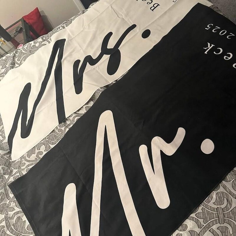 Personalized Couple Beach Towel, Custom Name Towel, Couple Gift,Mr. and Mrs. ,Newlywed Gift,Wedding Gift, Honeymoon Gift,Bridal Shower Gift image 11