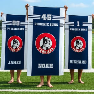 Personalized Baseball Team Beach Towel – Custom Logo Pool Towel, Cooperstown Gift, Swim Team or Softball World Series Present