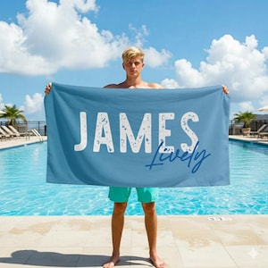 Kids Name Towel, Personalized Towel, Personalized Beach Towel, Towel with Name, Gift for Kids, Colored Kids Towel, Custom Beach Towel