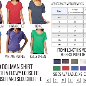 Elizabeth Shirt Tri-Blend Wide Neck Dolman T-Shirt discontinued colors sale image 7