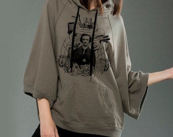 Edgar Allan Poe Poncho Hoodie Tartx  S - XL