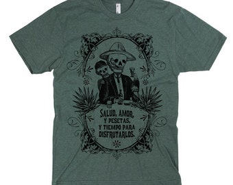 Calavera Tequila Fiesta Men / Unisex T-shirt XS-3XL 50/50 and 100% Cotton