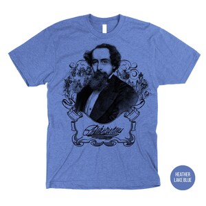 Charles Dickens masculine unisex styled T-shirt XS-4XL 50/50 and 100% Cotton
