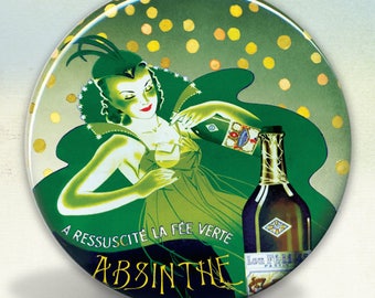 Absinthe Pernod Fairy Pocket Mirror