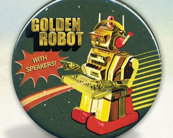 Golden Dj Robot Pocket Mirror Tartx