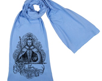 Elizabeth l Tudor Scarf Screen printed Cotton Scarf