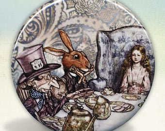 Alice at The Mad Tea Party Pocket Mirror