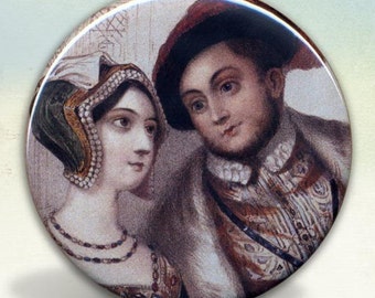King Henry VIII Anne Boleyn Pocket Mirror tartx