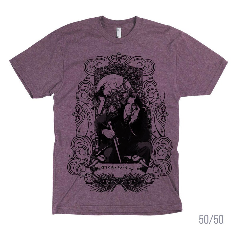 Oscar Wilde Men / Unisex T-shirt XS-3XL 50/50 and 100% Cotton Heather Plum