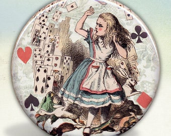 Alice and the Flying Cards pocket mirror tartx