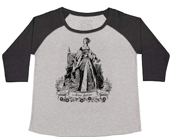 Anne Boleyn Curvy Plus Size Raglan Baseball T-shirt Size 14-28
