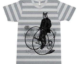 Gentleman Owl on a Bicycle Men's T-shirt  SALE