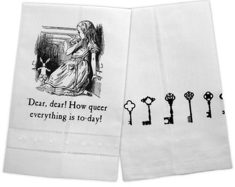 Alice, Dear Dear LinenTea Towel tartx wonderland