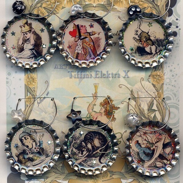 Alice in Wonderland wine beer and drink charms