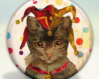 Jester Kitty Cat Pocket Mirror