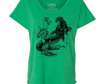 Mermaid La Luxure Tri-Blend Dolman T-Shirt XS-3XL discontinued colors sale